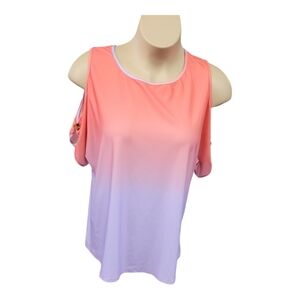 Skue Cold Shoulder Ombre Top Size 1X